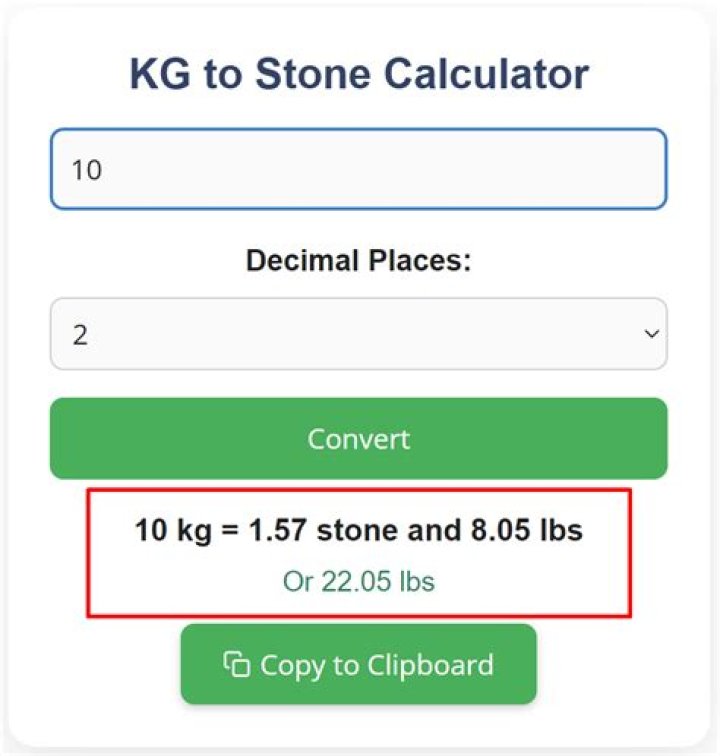 11 stone in kg