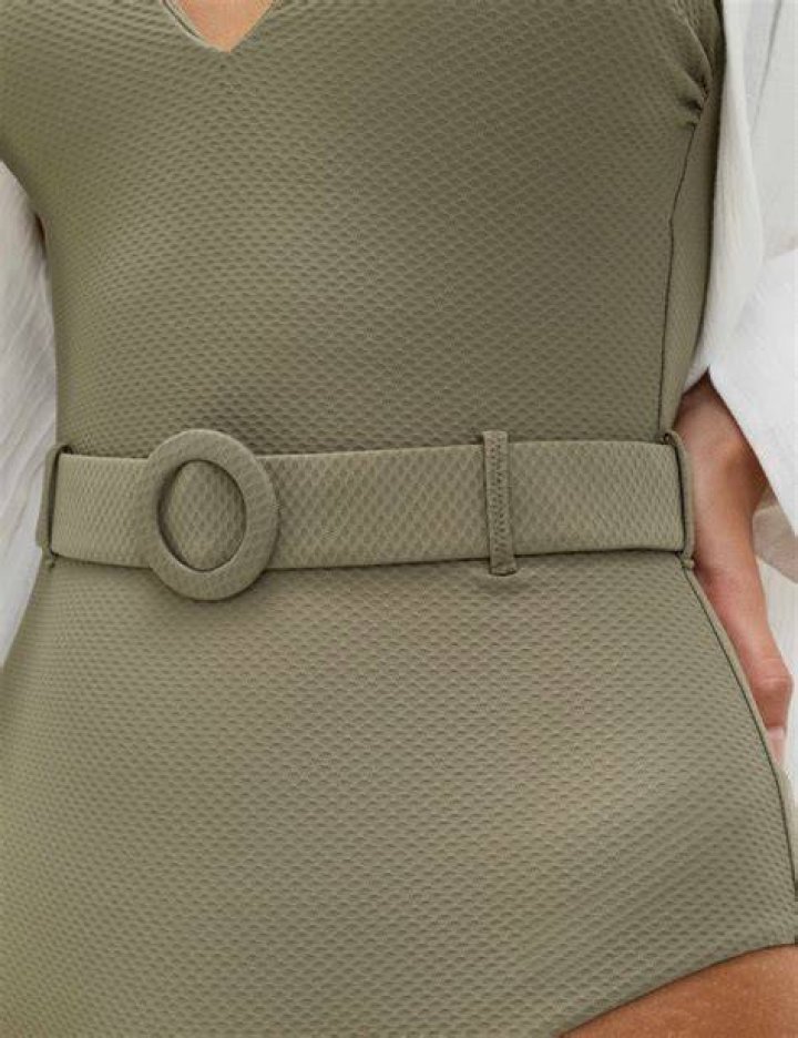 Belted Textured Swimsuit Belted Textured Swimsuit