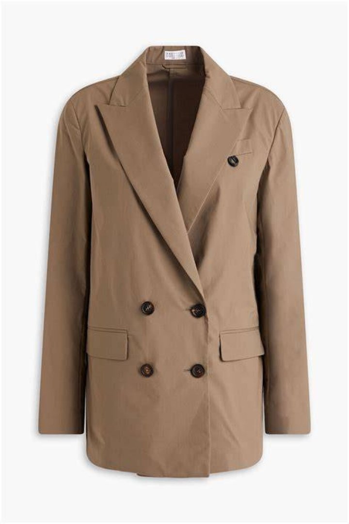 Cotton-Blend Double-Breasted Blazer Cotton-Blend Double-Breasted Blazer