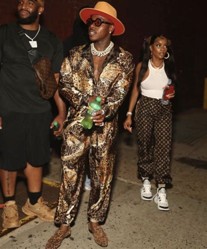 DaBaby in a leopard print outfit