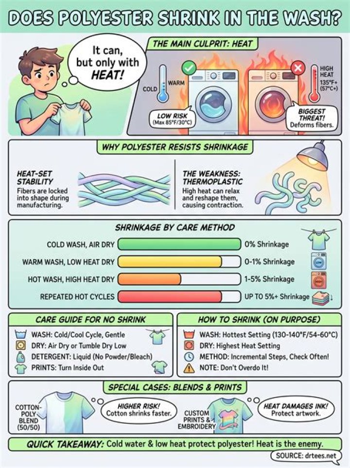 Does polyester and rayon shrink in the wash?