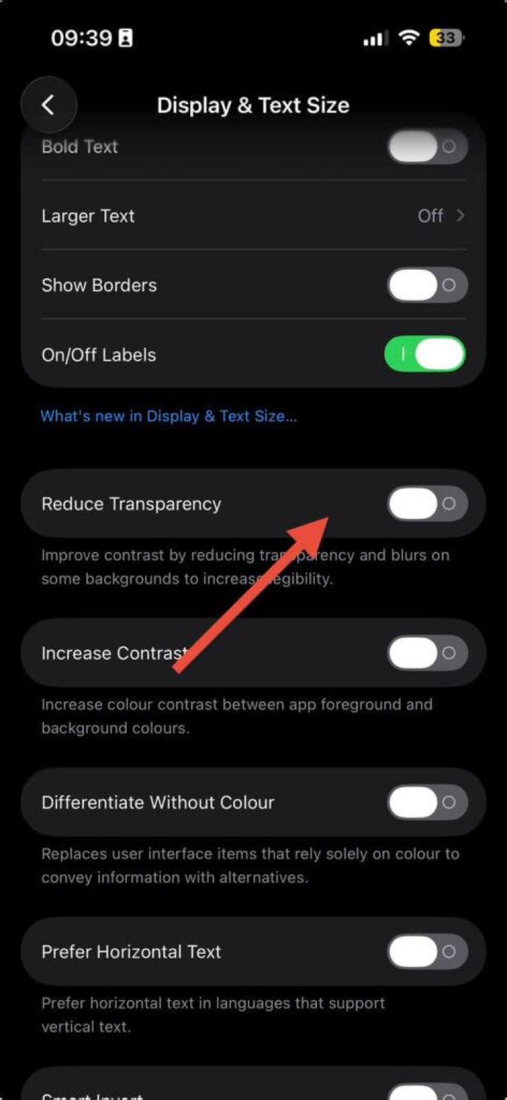 Does reduce transparency save battery life?