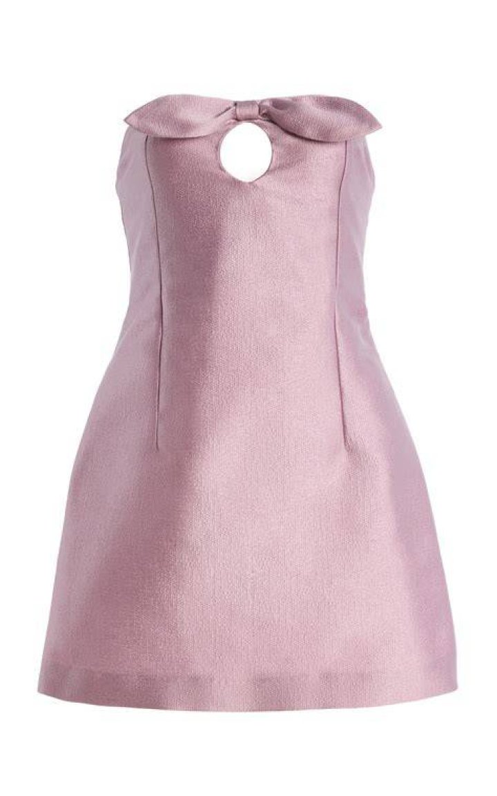 Drusilla bow-detailed cloqué mini dress Drusilla bow-detailed cloqué mini dress