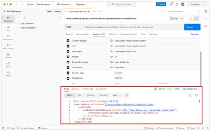 How do I send a SOAP request using postman?