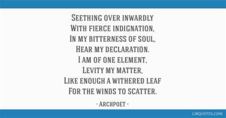 ‘I Was Seething with Bitterness’