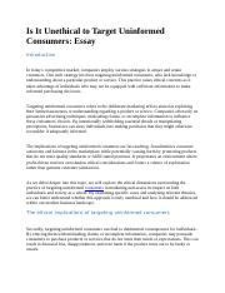 Is it right to target uninformed consumers?