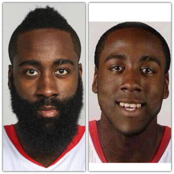 James Harden Without a Beard vs With a Beard (Pics) Bald & Beards
