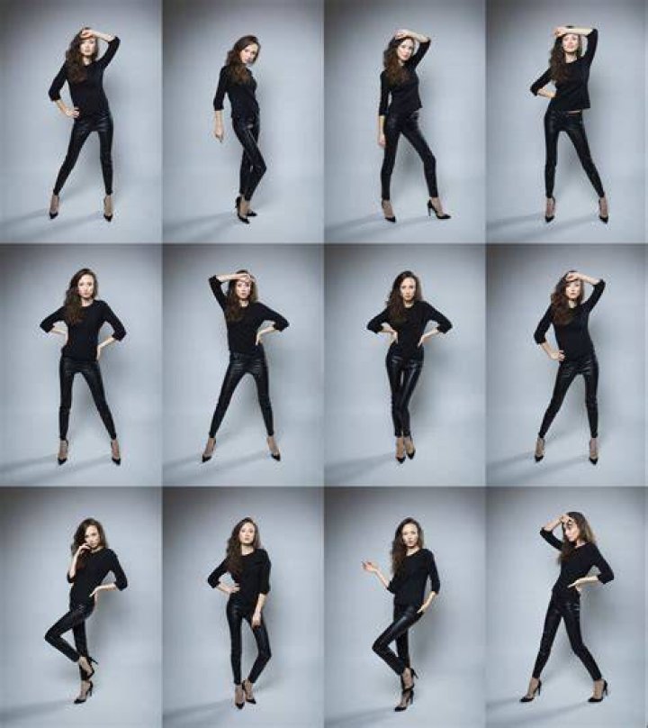 model poses wearing all black