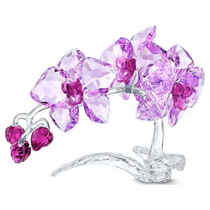 Orchid Small Flower Crystal and Freshwater Pearl Hair Slide, Silver Orchid Small Flower Crystal and Freshwater Pearl Hair Slide, Silver