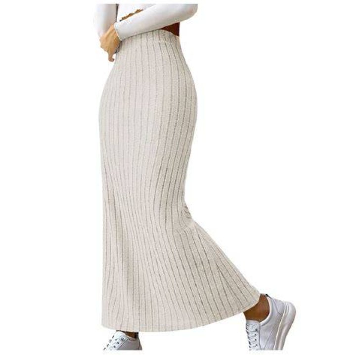Ring-Stud Ribbed Linen-Blend Maxi Skirt Ring-Stud Ribbed Linen-Blend Maxi Skirt