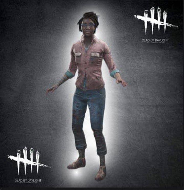 Survivor, Claudette Morel, faces killer, The Trapper, in the main building of one of the Macmillan Estate maps in Dead by Daylight.