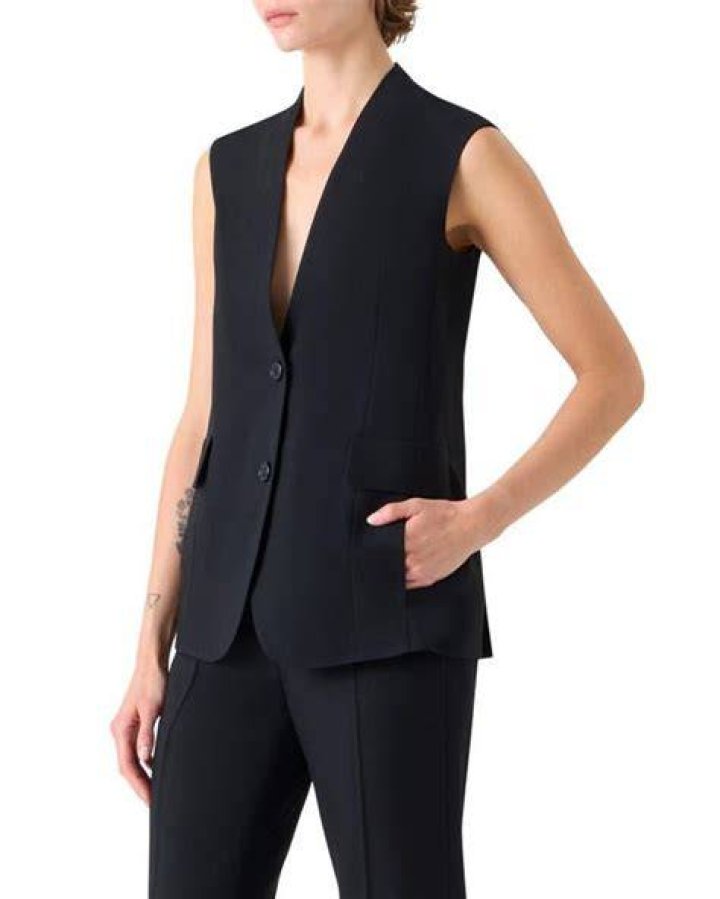 Tailored Wool Blend Blazer Vest Tailored Wool Blend Blazer Vest