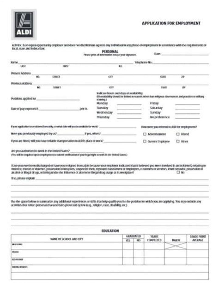 the aldi application guide