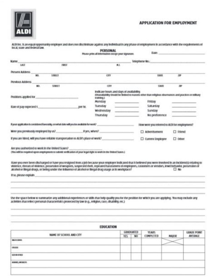 the aldi application