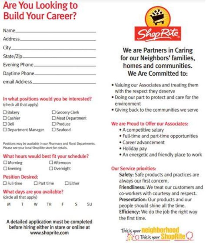 the shoprite application tip