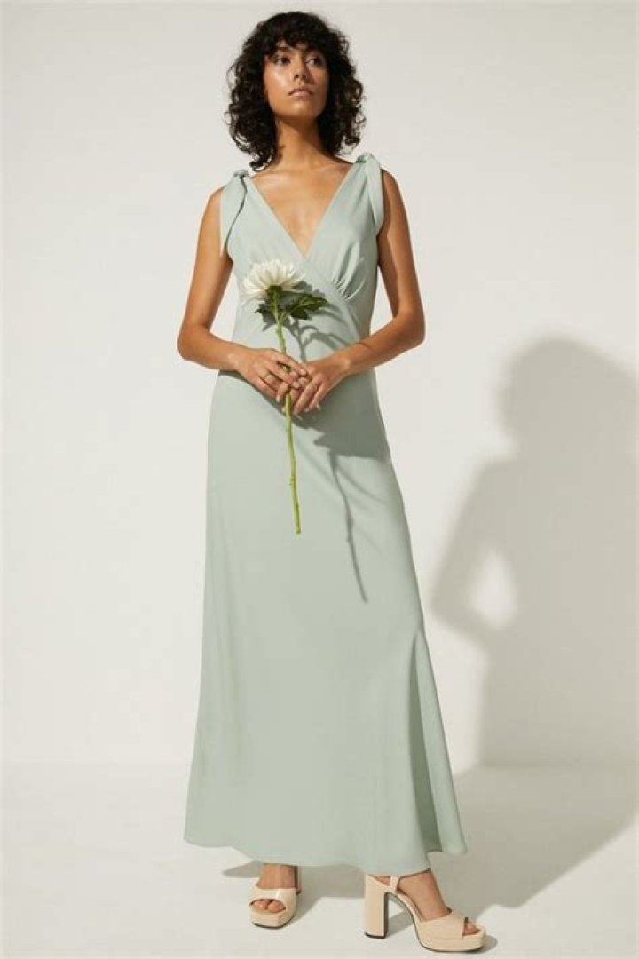 Tie Strap Bias Cut Maxi Dress Tie Strap Bias Cut Maxi Dress
