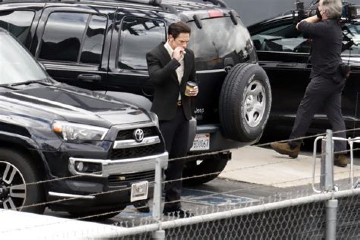 Tom Sandoval is seen taking a break while filming 'Vanderpump Rules' reunion on March 23, 2023 in Los Angeles, California