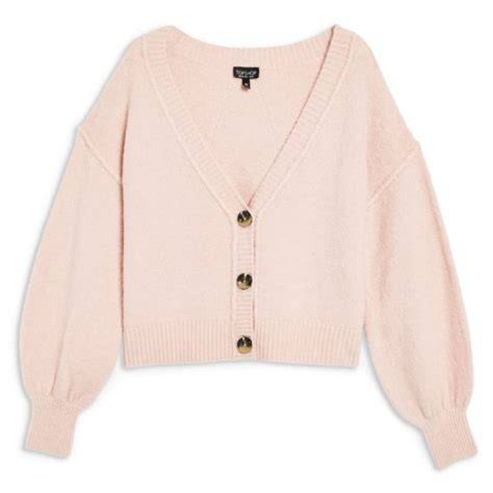Topshop Button Crop Cardigan