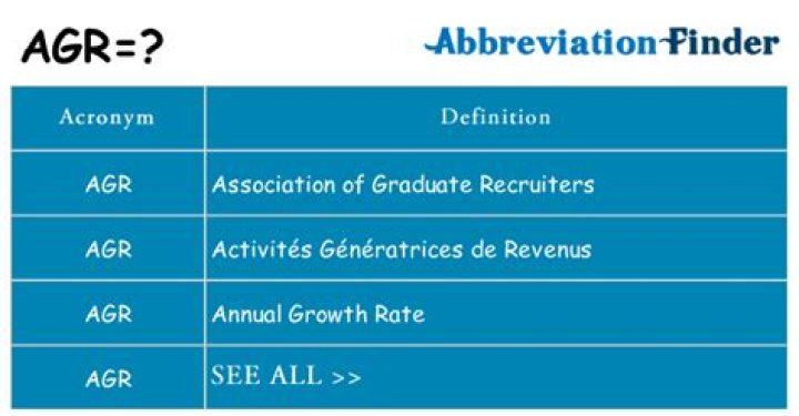 What AGR mean?