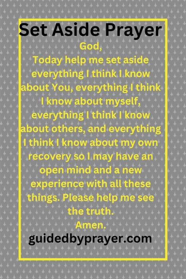 What does the set aside prayer mean?